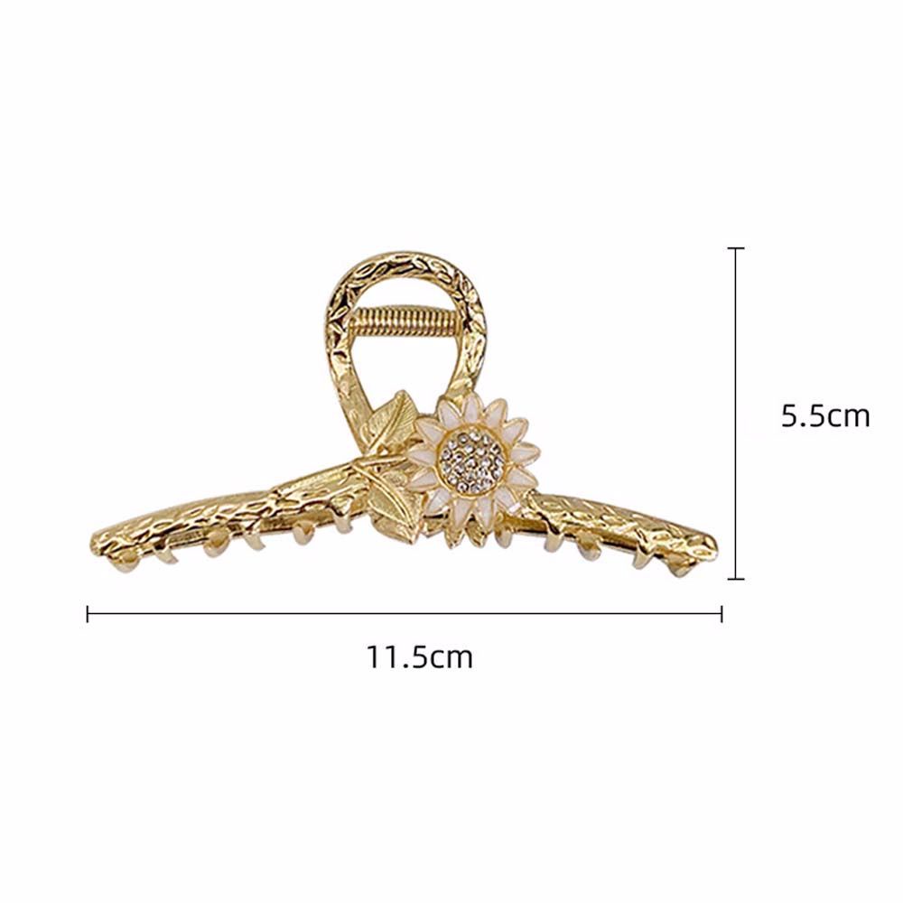 Kẹp Tóc Kim Loại Hình Hoa Hướng Dương Đính Đá Nhiều Màu Phong Cách Hàn Quốc Thanh Lịch Cho Nữ