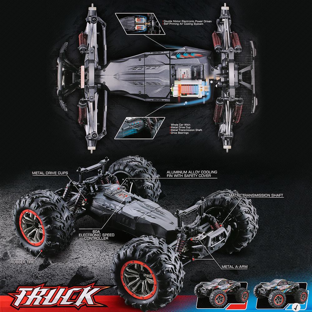 Xinlehong9125 HoshiN516 1/10 2.4G 2 cầu 4WD RC- Xe ô tô địa hình điều khiển từ xa tốc độ cao monster truck