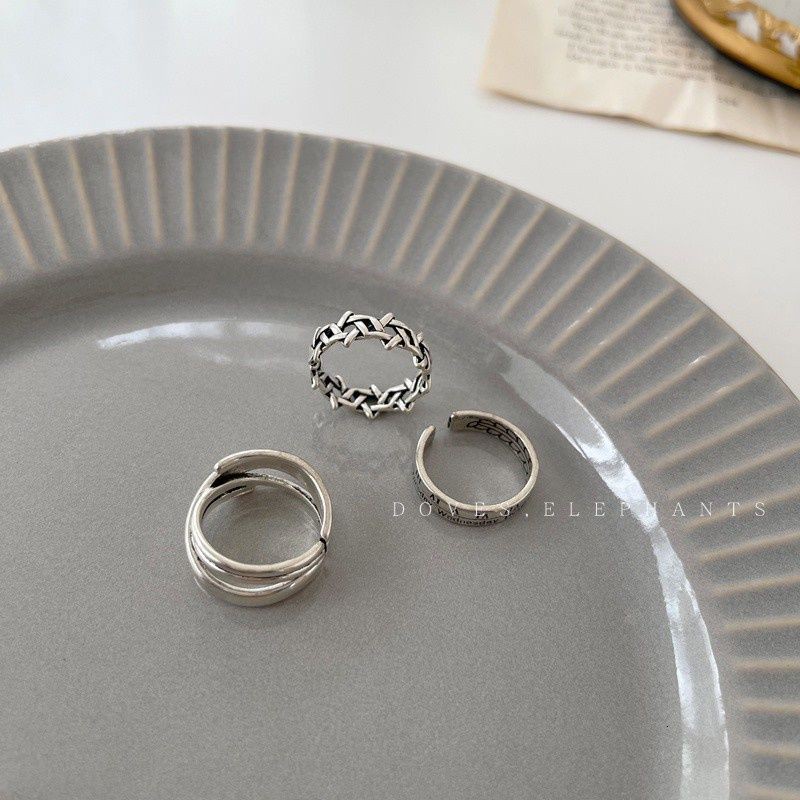 Nhẫn Hở Thiết Kế Đơn Giản Phong Cách Hip Hop Cổ Điển Thời Trang