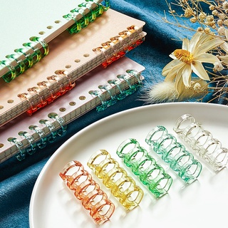 Set 10 vòng đóng sách 5 lỗ bằng nhựa trong suốt tiện dụng