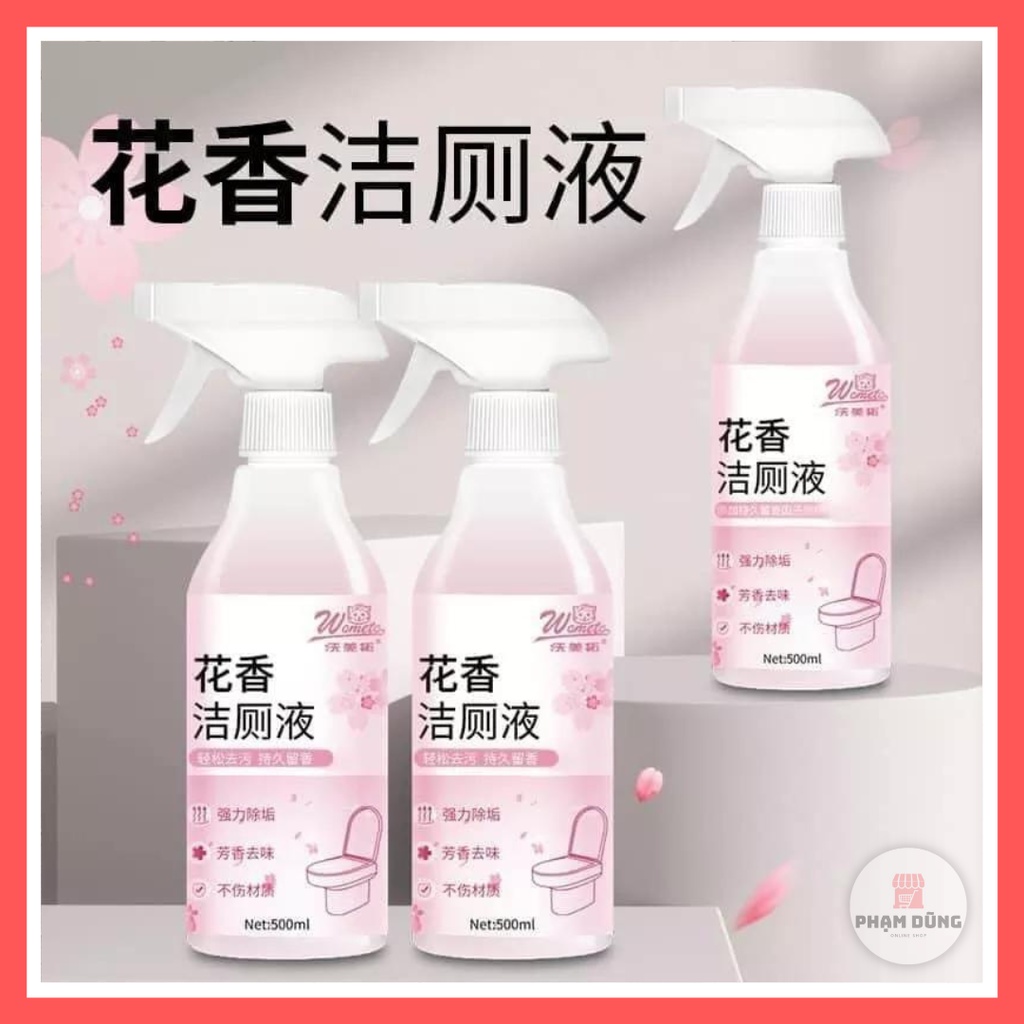 Chai Xịt Tẩy Rửa Vệ Sinh Bồn Cầu Hương Nước Hoa, Bình Xịt Khử Khuẩn Toilet Không Độc Hại