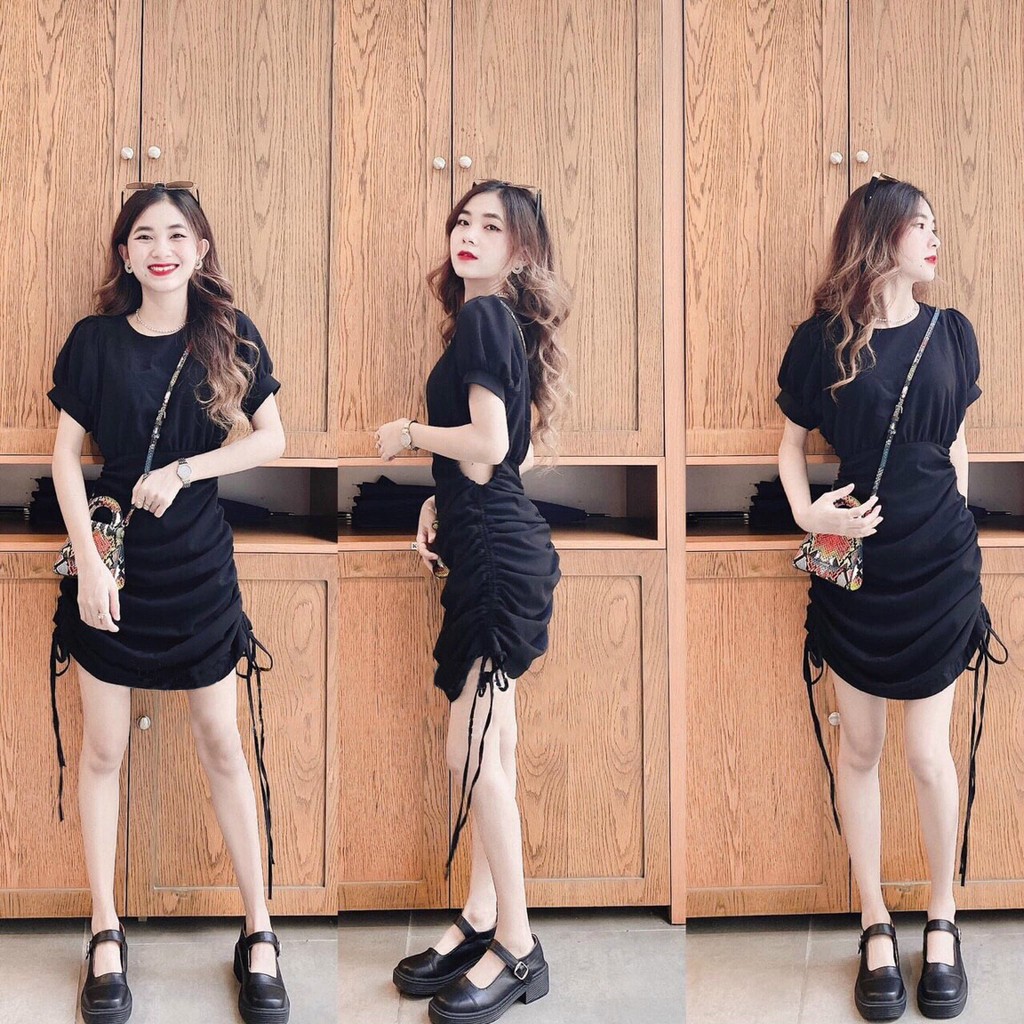 ĐẦM VOAN NHÚN THÂN RÚT DÂY CỰC XINH BG310201