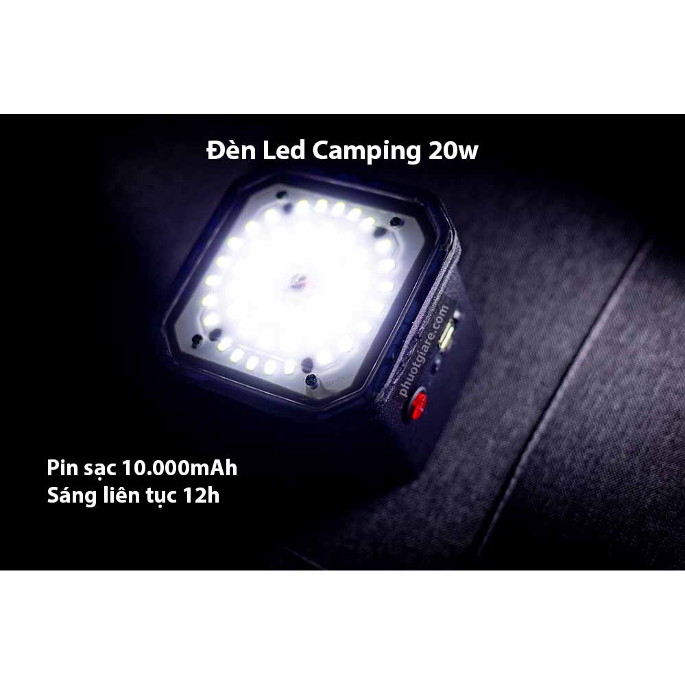 Đèn Led Camping 20w pin sạc 10.000mhA