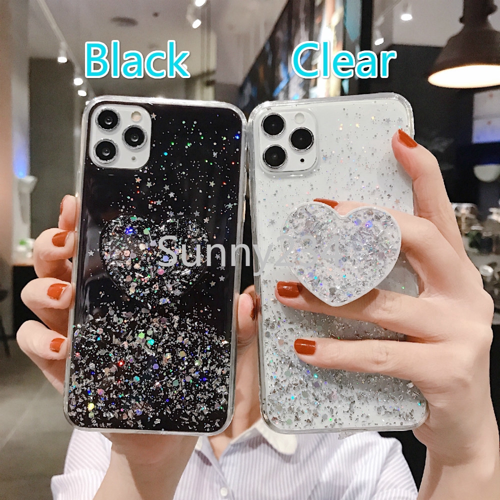 Ốp điện thoại long lanh mềm với giá đỡ cho OPPO A15 A15S A5 A9 A31 2020 A83 A57 A39 A91 Reno 5 3 Pro Reno 4F 4SE