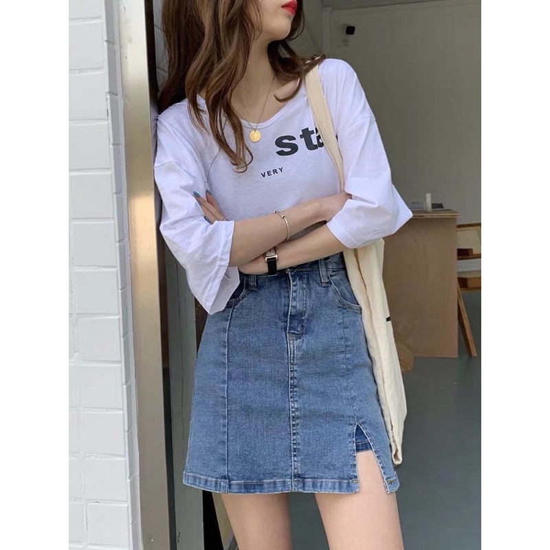 [HOT] Chân Váy Jeans Dáng Chữ A Siêu Xinh (Có sẵn) | BigBuy360 - bigbuy360.vn