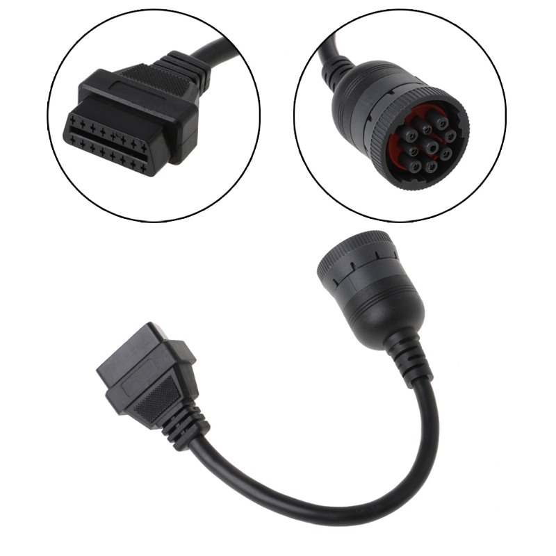 ☀SUPB☀ Auto J1939 Deutsch 9 Pin to OBD2 OBD 16 Pin Truck Diagnistic Connector Cable
