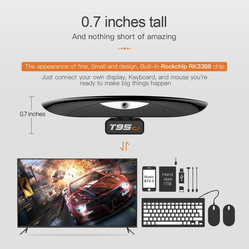 Tv box Bluetooth 4.2 video 4K tích hợp camera và micro nghe gọi video trực tiếp trên tivi bảo hành 1 năm T95C1 tivi box