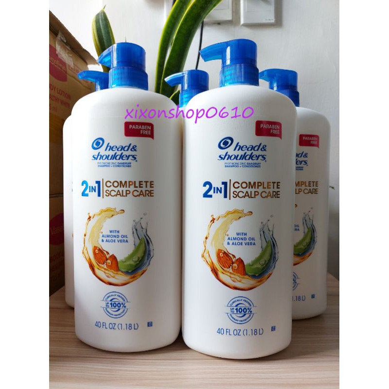 Dầu gôi-xả 2in1 hạnh nhân và nha đam Head&Shoulders Complete Scalp Care (1.18l) của Mỹ