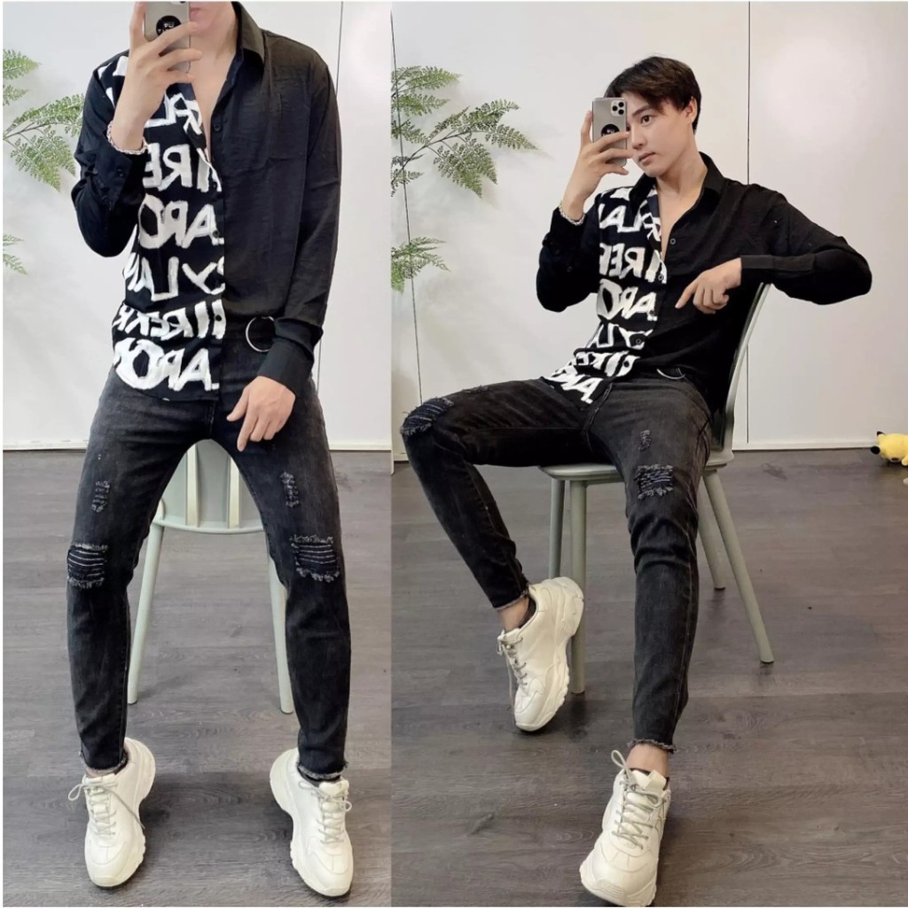 Áo Sơ Mi Nam Dài Tay , Sơ Mi Nam Cao Cấp Kiểu Dáng Phong Cách Hàn Quốc OBOK Fashion SM14