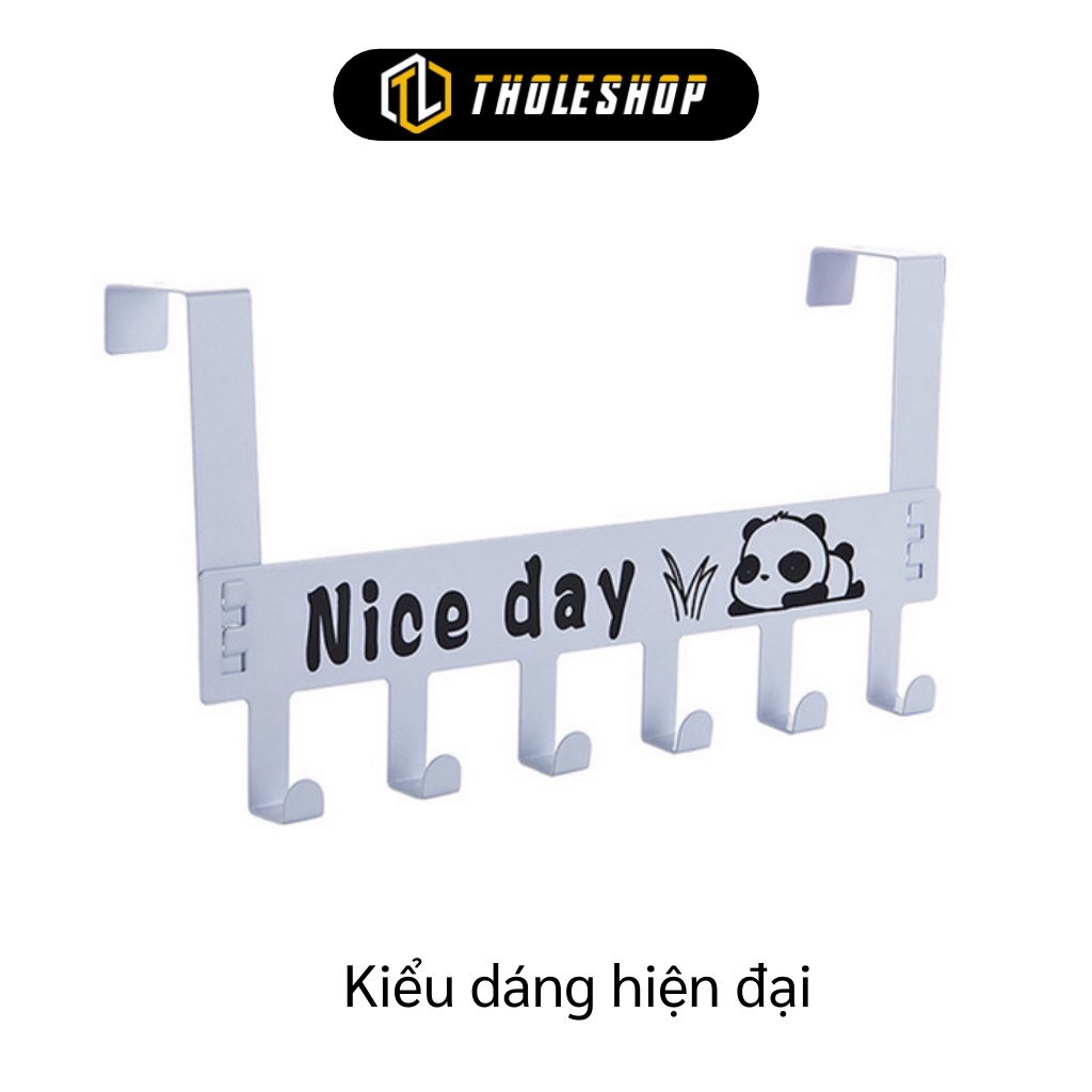 Móc Treo Quần Áo - Thanh Treo Đồ Gài Sau Cửa 6 Móc Nice Day, Tiết Kiệm Không Gian 9072