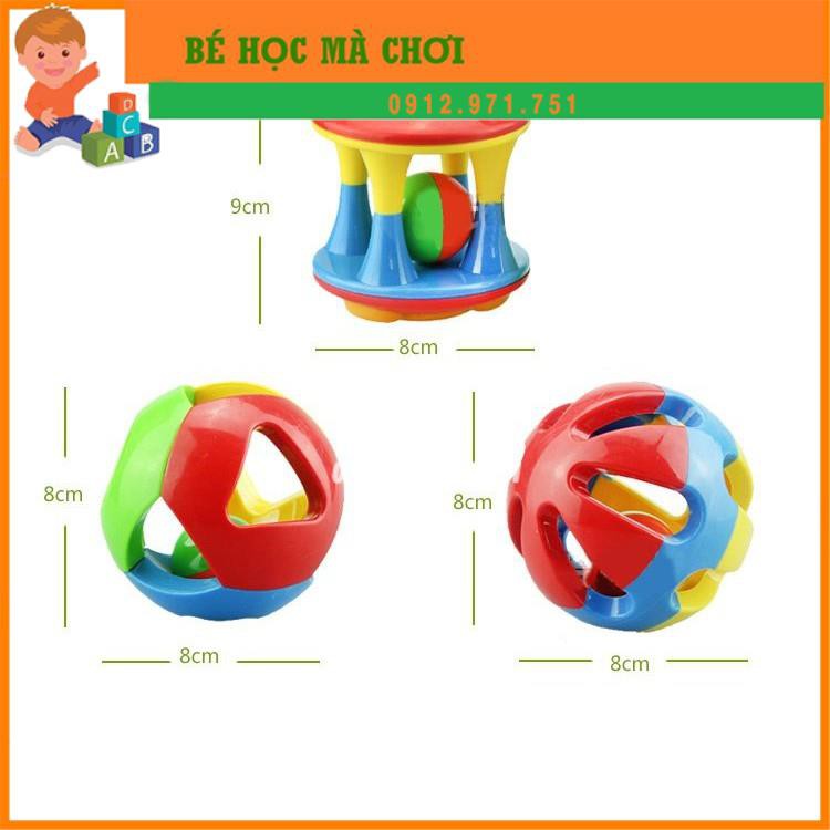 Bộ 3 bóng xúc xắc cho bé tập cầm nắm bò , chạy vận động theo bóng