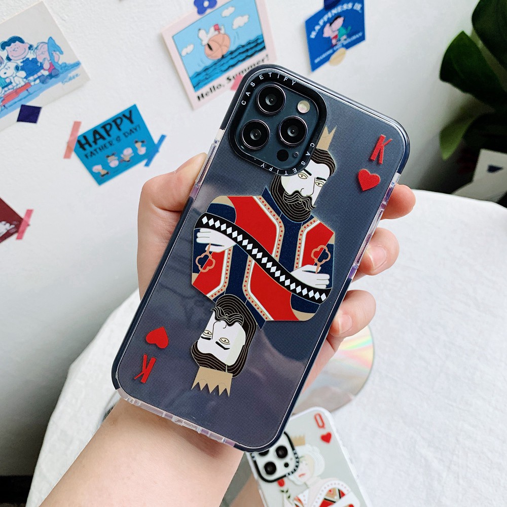 [Original Casetify] Ốp Lưng Tpu Mềm In Hình Lá Bài Poker Độc Đáo Cho Apple Iphone 7 8 Plus 7 + 8 + X Xs Xr 11 11pro 12 Mini 12mini Pro Max Xsmax Se 2020