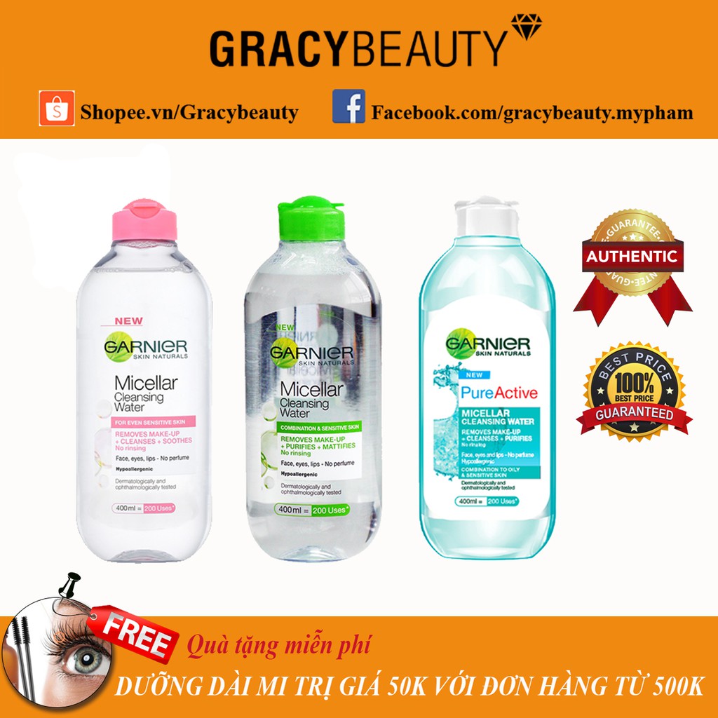 Nước tẩy trang Garnier 400ml hàng UK