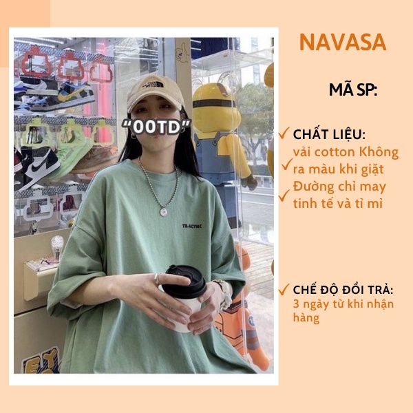 Áo thun nam nữ unisex form rộng tay ngắn in hình cổ tròn NAVISA AT272