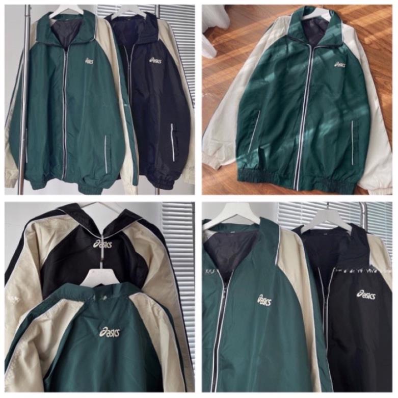 Áo Khoác Dù 2 Lớp AASICS Form Rộng Unisex Tay Phối Mầu Siêu Xinh( Hàng Sẵn)