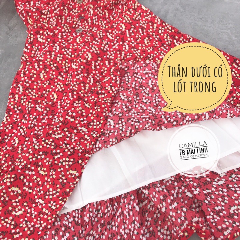 ⚡️ĐẦM HOA⚡️Đầm hoa nhí 2 màu chất đũi tằm có lót