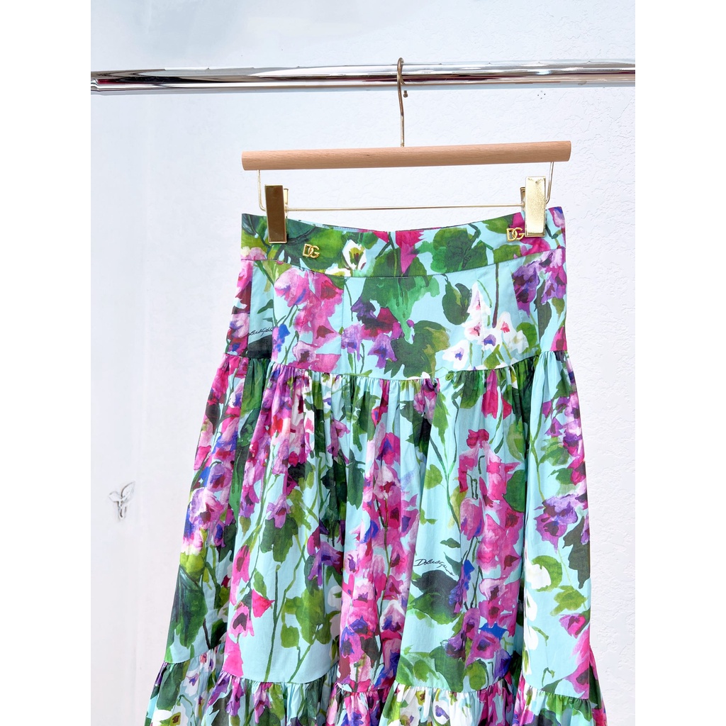 Chân váy hoa nữ thời trang cao cấp Docle & Gabbana thiết kế trẻ trung, điệu đà