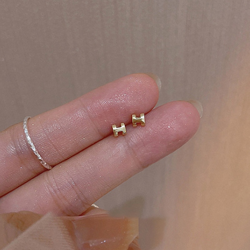 Bông Tai Chữ H Mini Bằng Bạc 925