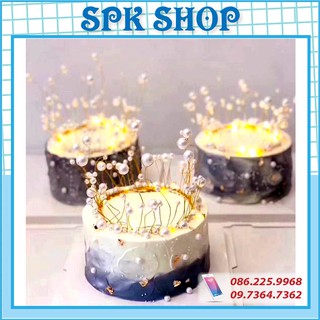 [FREESHIP❤️] Vương miện ngọc trai Trắng và Đỏ - Trang trí bánh kem,phụ kiện trang trí bánh, trang trí bánh sinh nhật