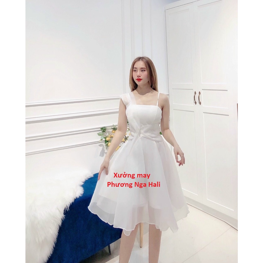 Váy công chúa dáng xòe thắt nơ eo dễ thương, đầm kỷ yếu, đi tiệc, sinh nhật, đi chơi 2 lớp hàng thiết kế đẹp