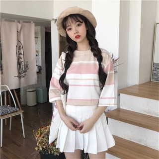 Áo thun kẻ(có ảnh thật ở cuối)
