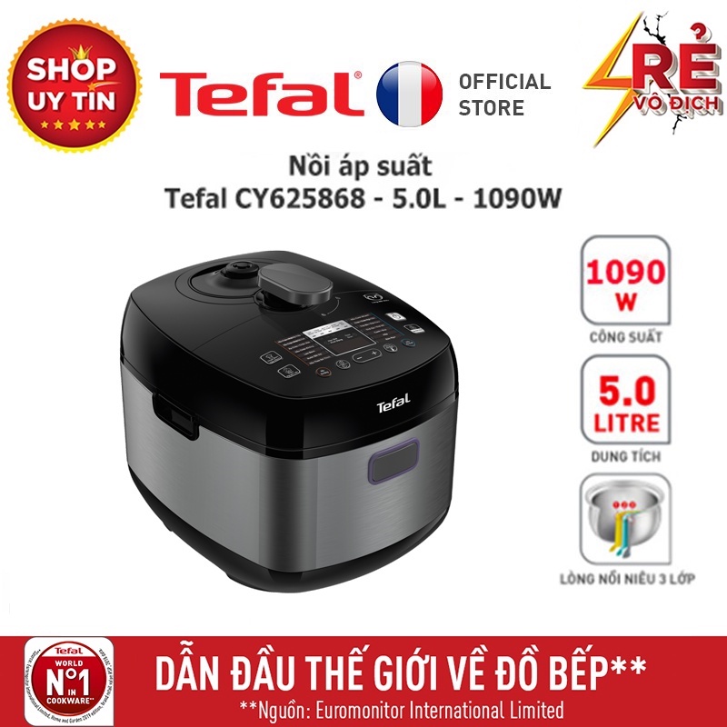 KHÔNG PHẢI CHÍNH HÃNG HOÀN TIỀN X2 - Nồi áp suất Tefal EPC – Smart Pro Multicooker CY625868