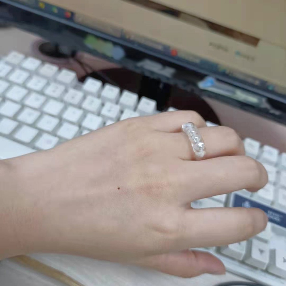Nhẫn nhựa acrylic BELLA-BEE trong suốt nhiều màu thời trang cao cấp cho nữ