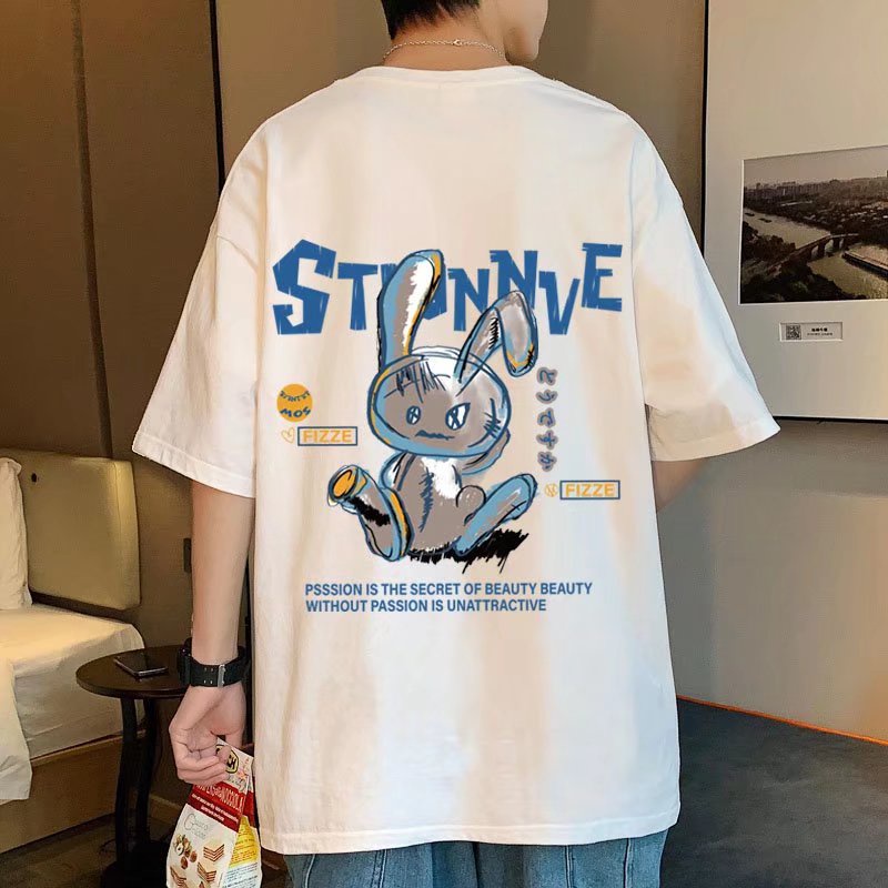 Áo Thun Dáng Rộng In Chữ Phong Cách Hip Hop Hàn Quốc Thời Trang Mùa Hè Cho Nam Và Nữ Size M-8XL