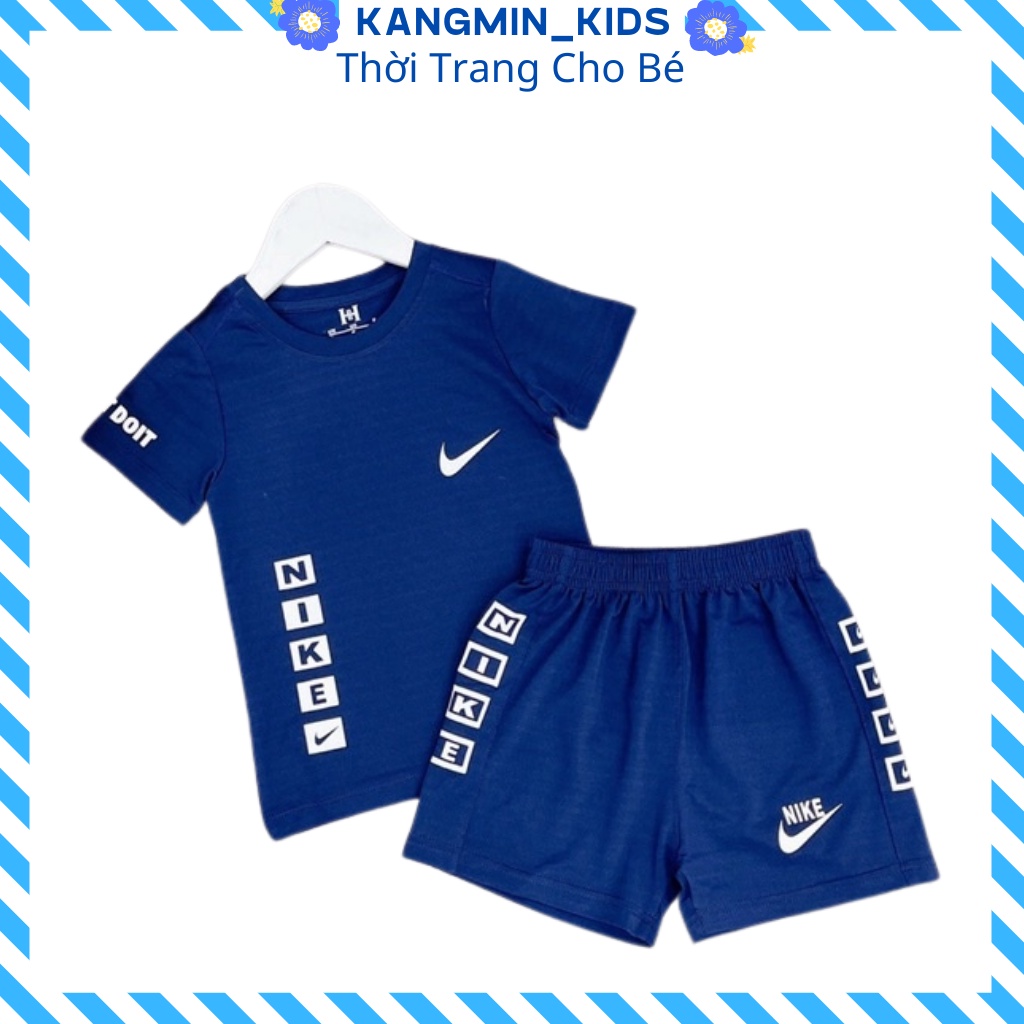 Bộ thể thao bé trai Kangminkids, quần áo bé trai cộc tay chất Thun Cotton siêu mát cho bé 6-28kg