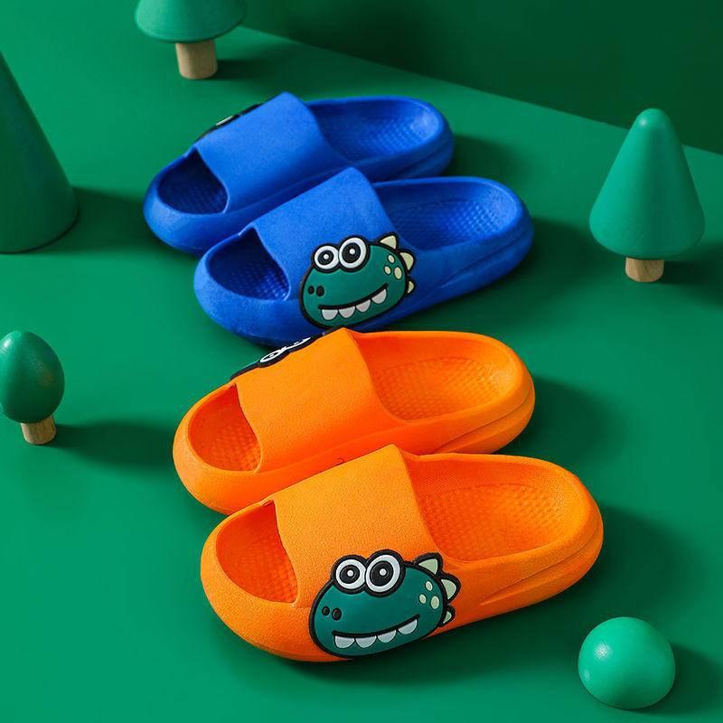 Dép đi trong nhà chống trượt thiết kế hoạt hình khủng long cho trẻ em cỡ vừa và lớn dùng mang trong nhà hoặc nhà tắm
