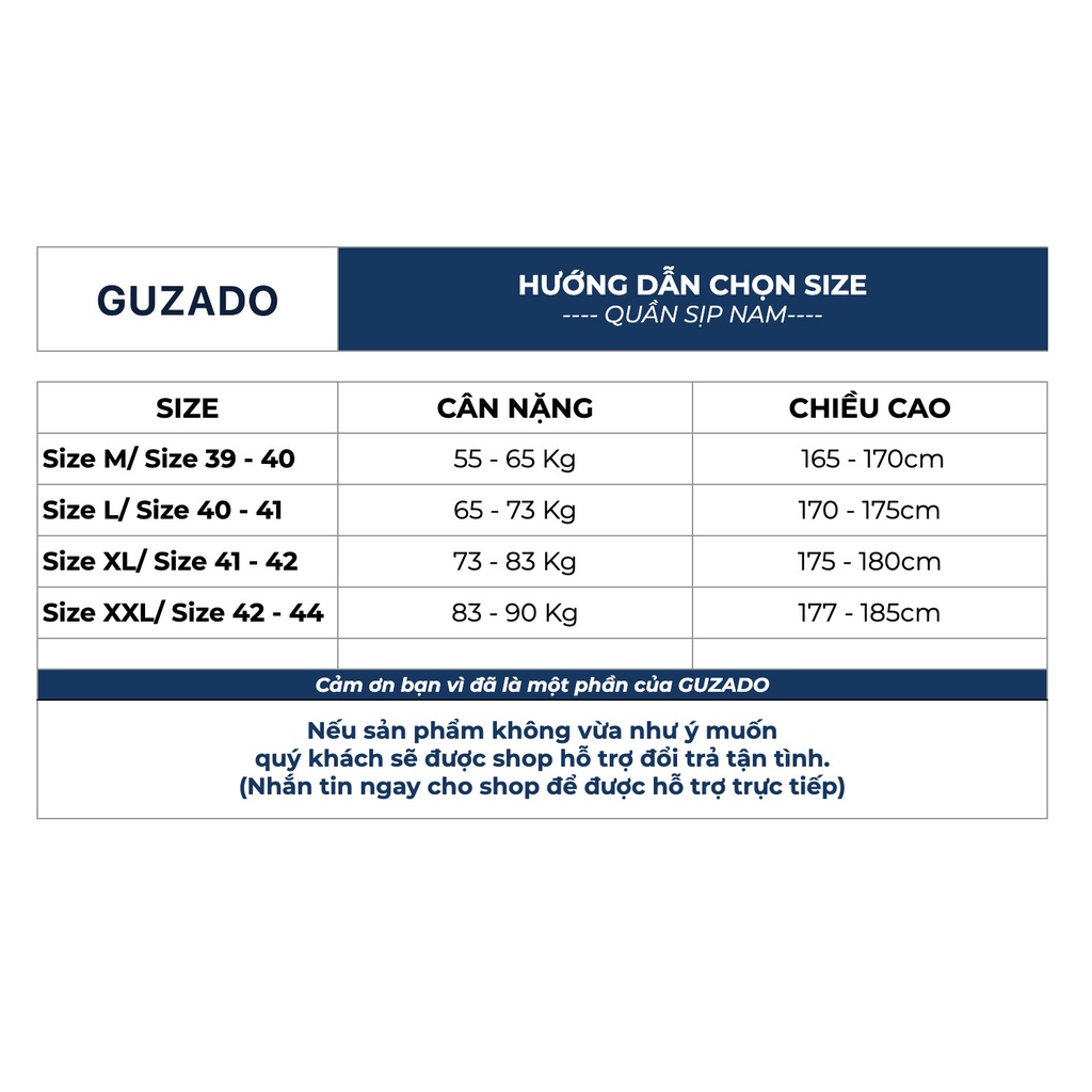 Quần lót nam Boxer Guzado Chất Cotton Cao Cấp,Thấm Hút Cực Tốt ABX16-08