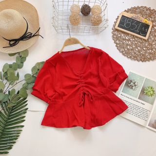 Áo peplum rút ngực ( Hình thật )