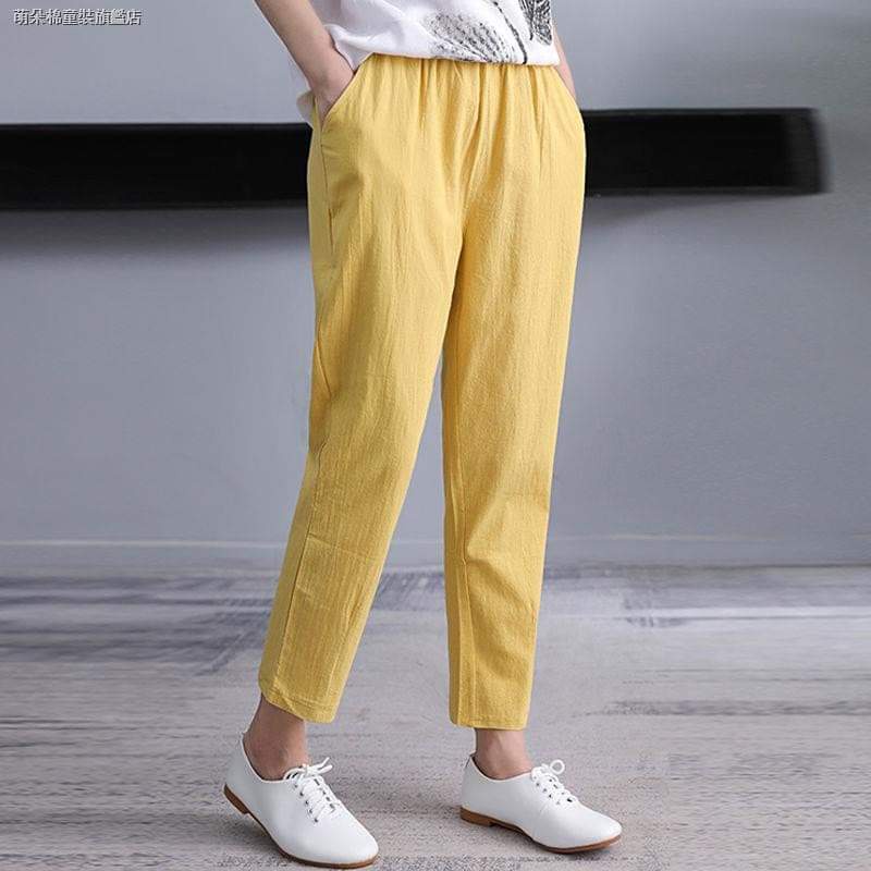 Quần dài đũi nữ kiểu dáng baggy trẻ chung, chất vải đũi cao cấp không nhăn không xù 8 màu thời trang