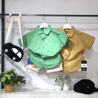 Combo Bộ sơ mi thô quần vá