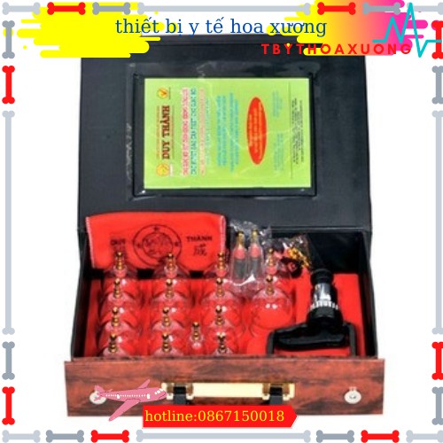 Bộ giác hơi không dùng lửa Duy Thành  Valy nâu vân gỗ cao cấp-thietbiytehoaxuong