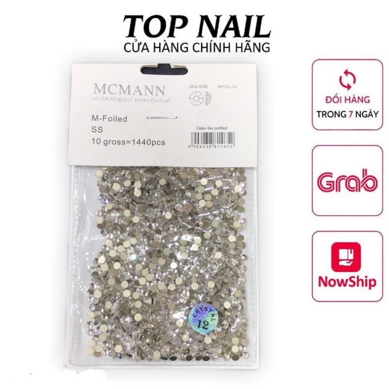 Đá Tiệp trắng pha lê dán trang trí móng size 12