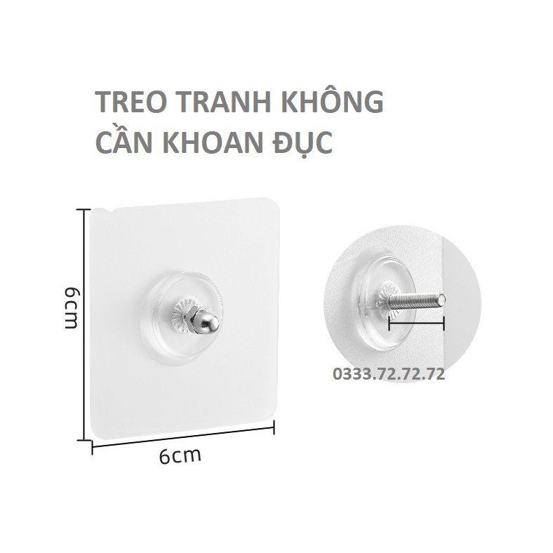 Combo 2 Móc dán tường treo tranh, không cần khoan đục đủ 3 loại: mỏng, vừa, dày