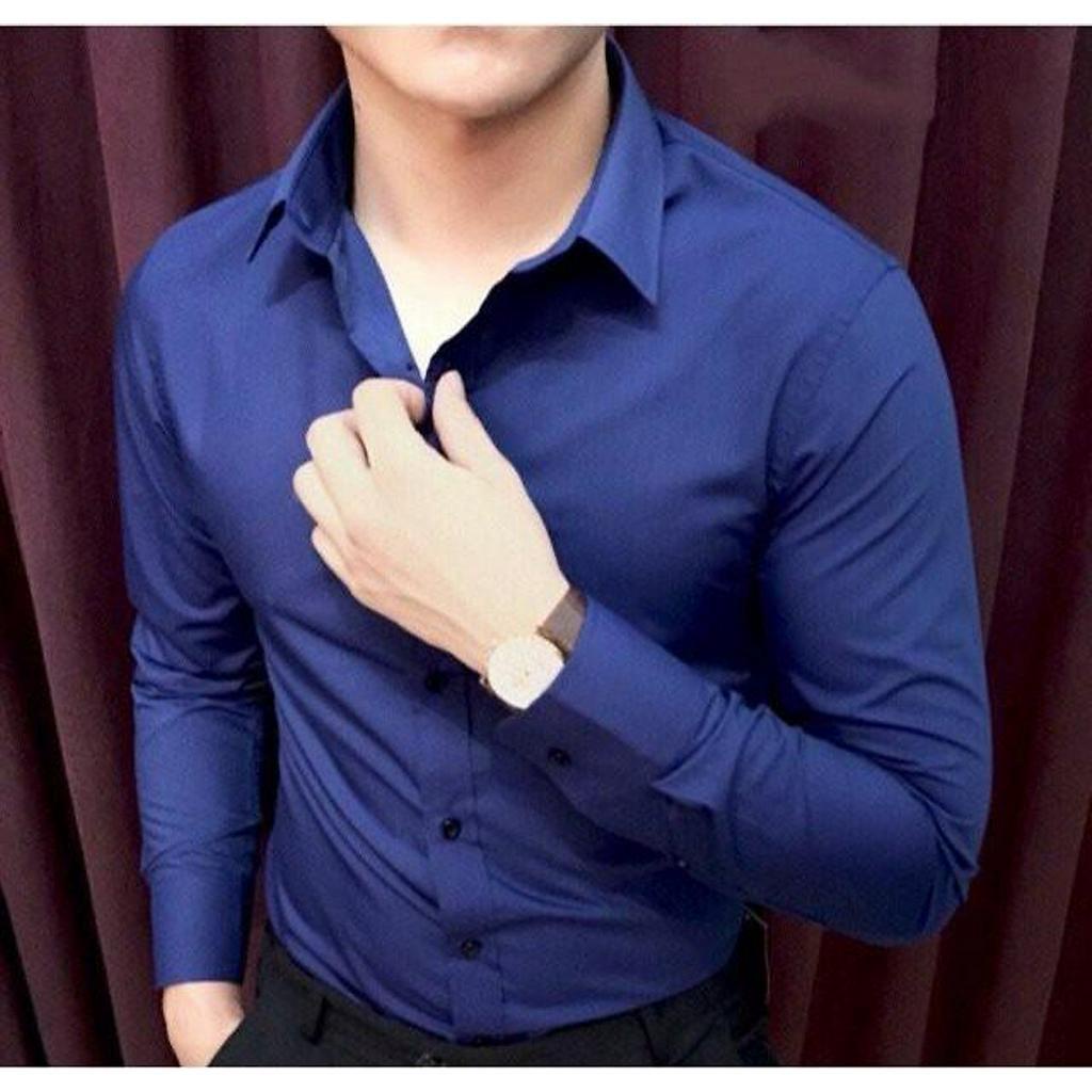 Áo Sơ Mi Nam Trơn Dài Tay Đóng Hộp Vải Cotton Mềm Mịn Màu Sắc Đa Dạng