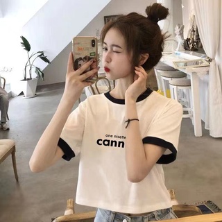Áo thun nữ croptop phối viền