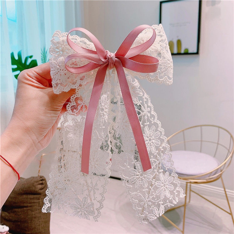 Kẹp Tóc Ruy Băng Kiểu Công Chúa Dễ Thương Phong Cách Hàn Quốc Cho Bé Gái