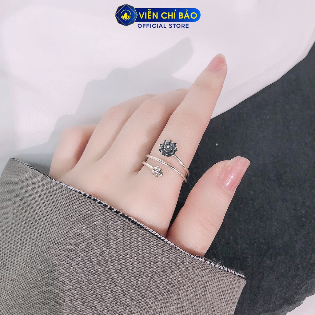 Nhẫn bạc nữ Hoa sen cuộn chất liệu bạc Thái S925 thời trang phụ kiện trang sức nữ Viễn Chí Bảo N000472