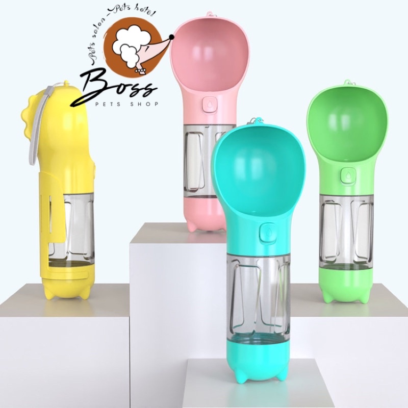 Bình nước di động du lịch dã ngoại khủng long cầm tay tiện lợi cho thú cưng - chó mèo