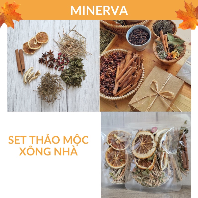 Set thảo mộc xông nhà dùng cho bếp đất nung (8 loại)