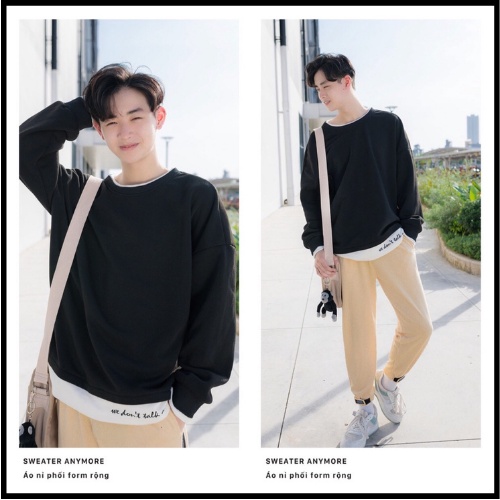 Áo nỉ cổ tròn Sweater anymore - Áo nỉ bông chui đầu Unisex Hàn Quốc Jiang Store