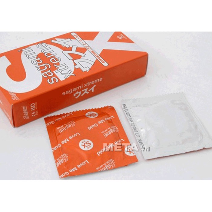 ( Chính Hãng ) Bao Cao Su SAGAMI LOVE ME ORANGE Siêu Mỏng Chính Hãng Nhật Bản Hộp 10c