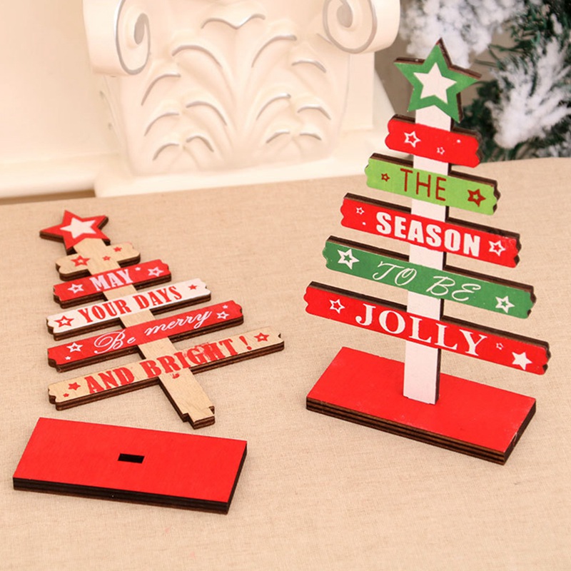 Cây Thông Noel Mini Bằng Gỗ Để Bàn Trang Trí