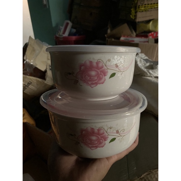 Bộ 2 thố sứ nắp hút chân không