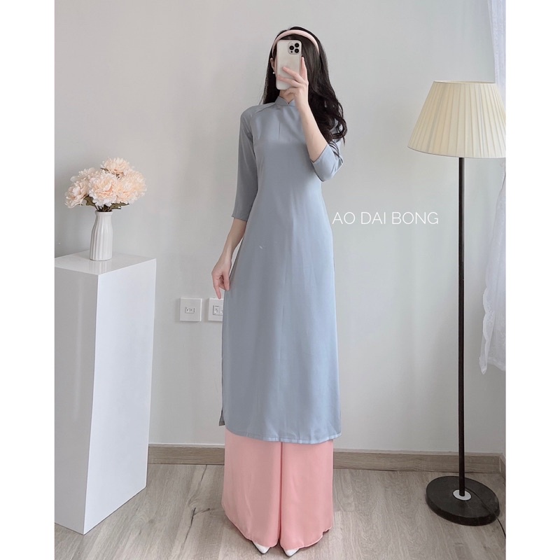 Áo dài cách tân nữ may sẵn áo dài cổ tròn tay lỡ dáng xưa che khuyết điểm ( Chọn size phần mô tả)