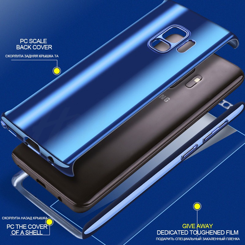 Ốp điện thoại nhựa cứng tráng gương sang trọng bảo vệ 360 độ cho Samsung Galaxy S9 Plus