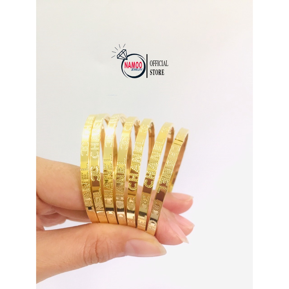 Bộ Ximen Nữ Khóa Lưỡi Gà L126, Bộ Vòng Tay Nữ gồm 7 Chiếc Lắc Tay Mạ Vàng Cao Cấp có Khóa Mở Vào Namoo Jewelry